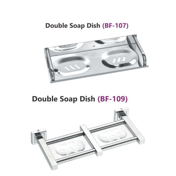 Bathroom Accessories SS Double Soap Dish - Wall mounted