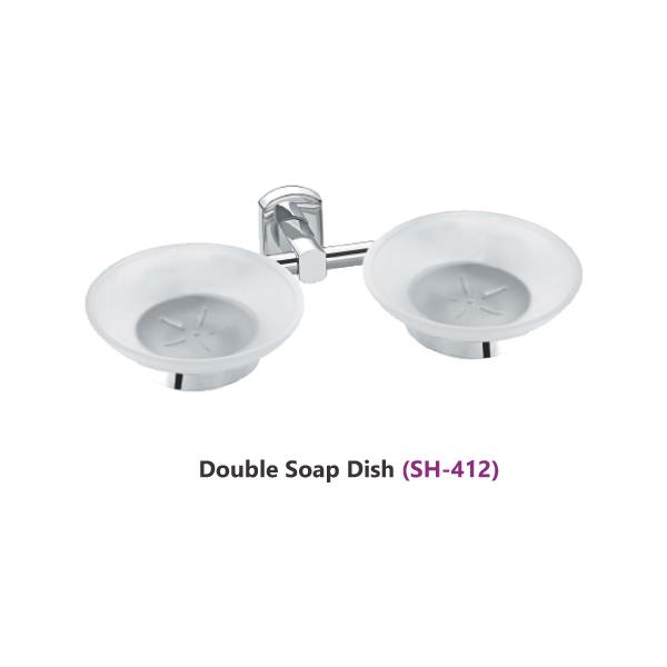 Double Bowl Frosted Soap Dish Wall Fixed Bath Fitting