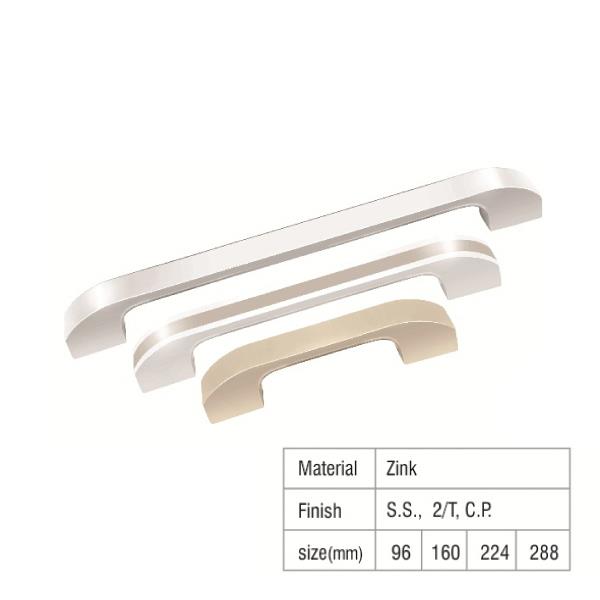 Cabinet Drawer Pull Handles - Regular Silver Zinc