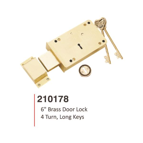 Morties Door Lock Brass manufacturer - 4 turn Lever Lock Long Key